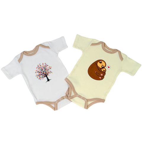 Designer Onesies 2-pk: Sloths + Trees