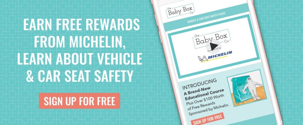 take vehicle and carseat safety online parenting class, and get free Michelin Welcome Baby Kit with Michelin man doll, tire gauge and more